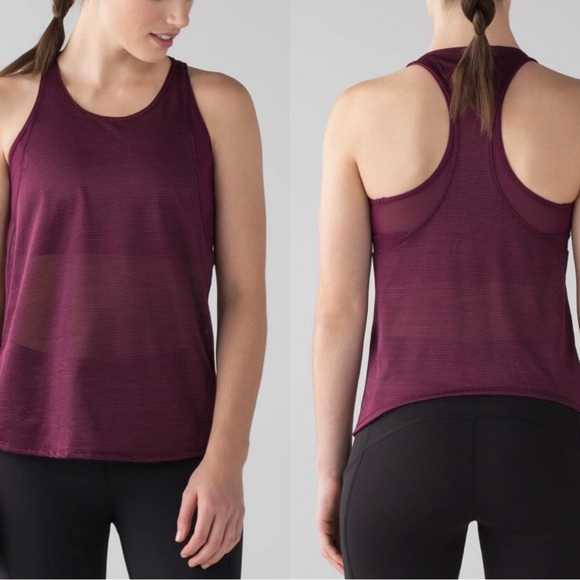 Lululemon Pushing Limits Tank Top 2 In 1 Mesh Sports Bra - Picture 1 of 7